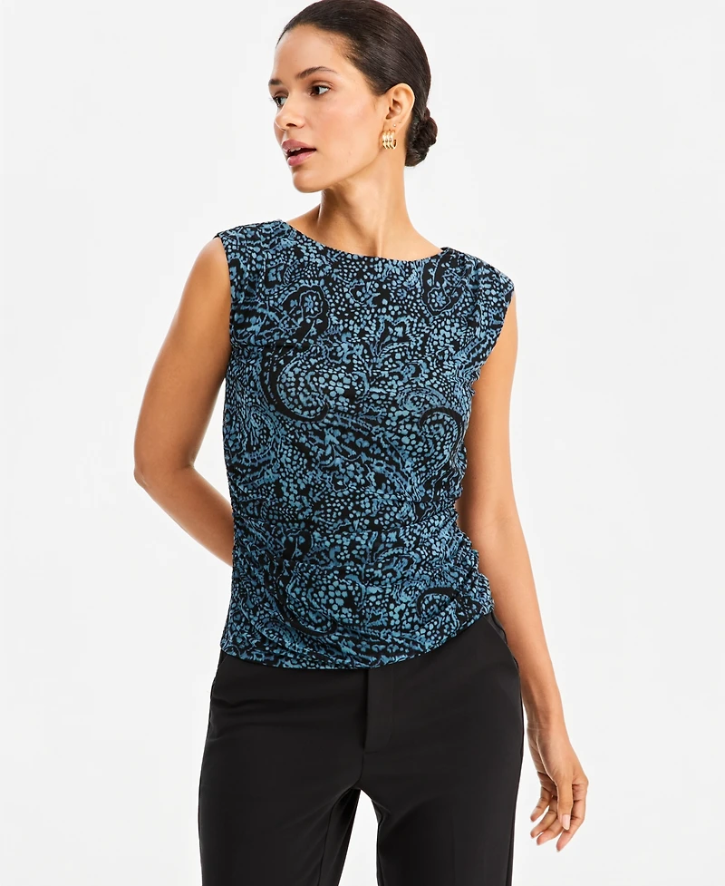 I.n.c. International Concepts Women's Sleeveless Printed Mesh Top, Macy's Exclusive