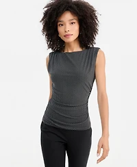 I.n.c. International Concepts Women's Sleeveless Printed Mesh Top, Macy's Exclusive