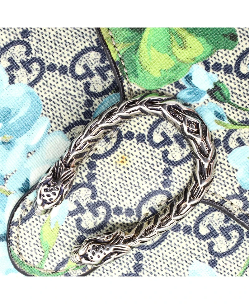 Pre-Owned Gucci Small Dionysus Chain Wallet Blooms Print Gg Coated Canvas