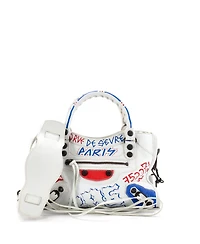 Pre-Owned Balenciaga Mini City Graffiti Classic Studs Bag Leather