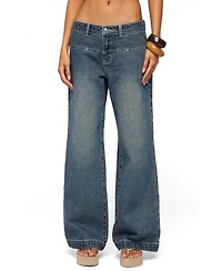 Edikted Women's Wyn Studded Low Rise Baggy Jeans