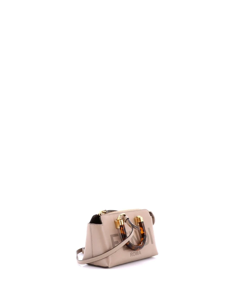 Pre-Owned Fendi Mini Logo By The Way Top Handle Bag Embossed Leather