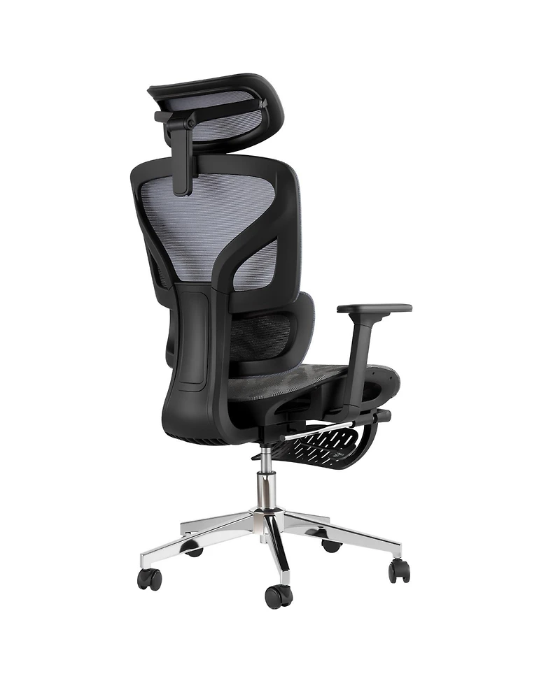 homfan Ergonomic High-Back Mesh Office Chair with Footrest, 4D Armrests, Dynamic Lumbar Support, Reclining, 350lb Capacity