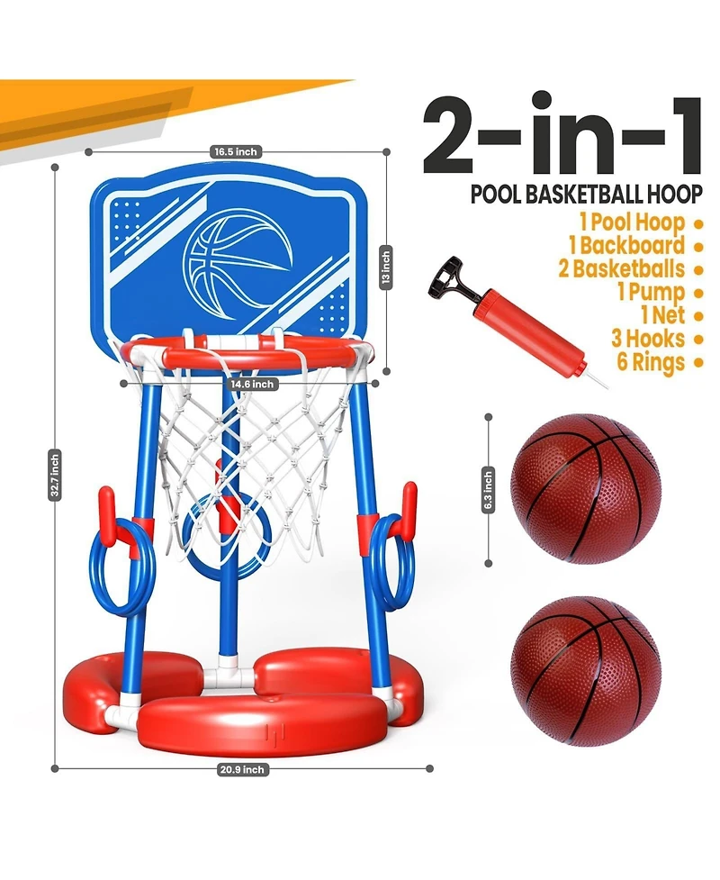 Gnuadz Pool Basketball Hoop Ring Toss Floating Games