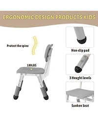 gaomon Kids Table and 6 Chairs, Height Adjustable Multi-Activity Toddler Table with Graffiti Desktop and Non-Slip Legs for Ages 2-10
