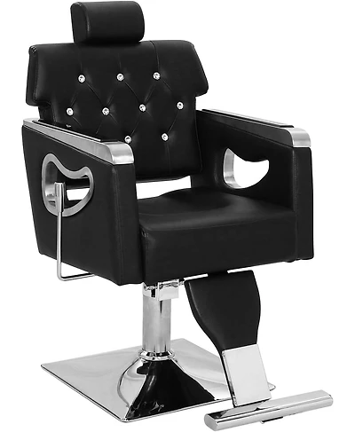 gaomon Reclining Salon Chair for Hair Stylists, Hydraulic Barber Chair with Pu Leather, High-Density Sponge Cushion, Adjustable Height, 360degree(s)