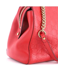 Pre-Owned Gucci Medium Soft Signature Shoulder Bag Guccissima Leather