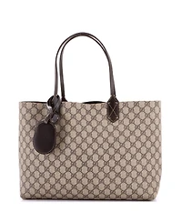 Pre-Owned Gucci Medium Reversible Tote Gg Coated Canvas with Leather