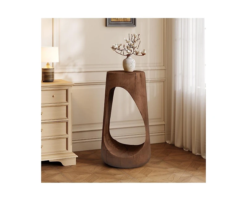 sumyeg Modern Hollow Mgo End Table 200lbs High Capacity No Assembly Accent