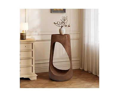 sumyeg Modern Hollow Mgo End Table 200lbs High Capacity No Assembly Accent
