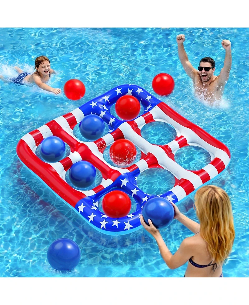 Gnuadz Inflatable Pool Game Float With Balls For Family Beach Water Fun