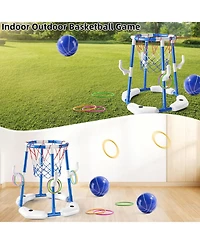 Gnuadz 2-in-1 Pool Basketball Hoop Floating Game Set