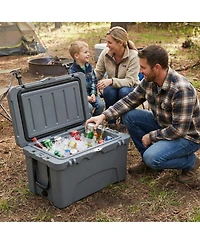 Sugift 45 Quart Portable Hard Cooler with 6-Day Ice Retention and Built-In Cup Holders