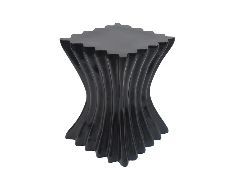 sumyeg Wave Shaped Mgo Side Table Sandstone Effect 200lbs Capacity Indoor Outdoor End Table