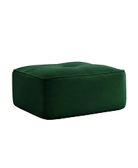 sumyeg Corduroy Upholstered Ottoman Footrest for Living Room or Bedroom