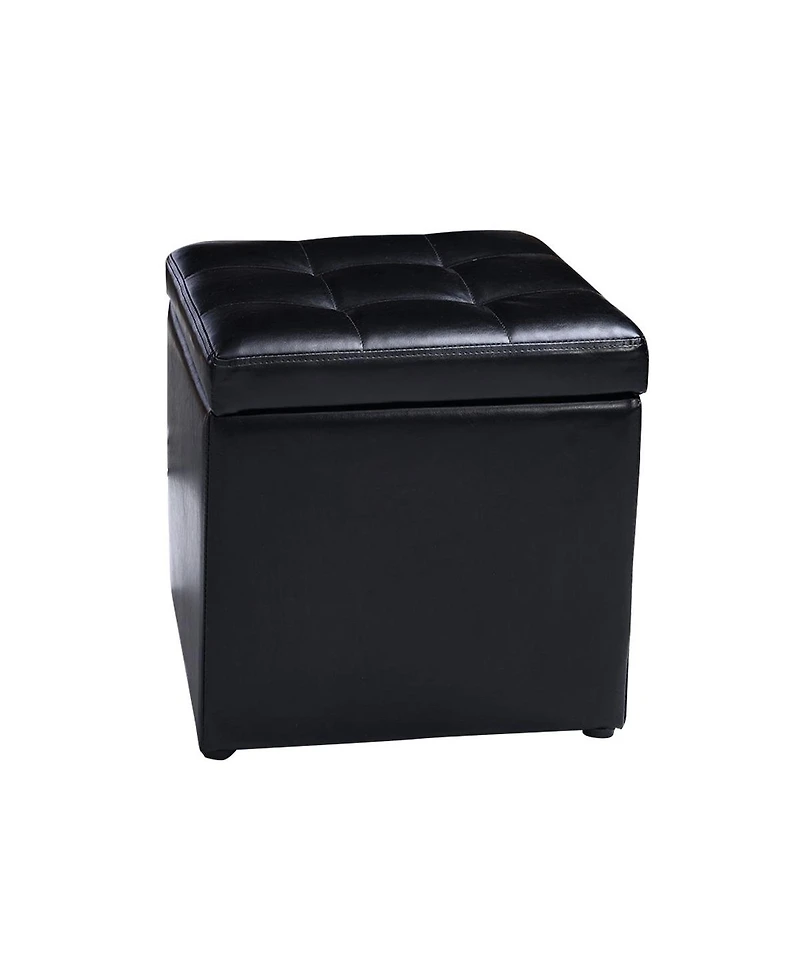 sumyeg 16-Inch Ottoman Pouffe with Hinge Top Storage for Living Room or Bedroom