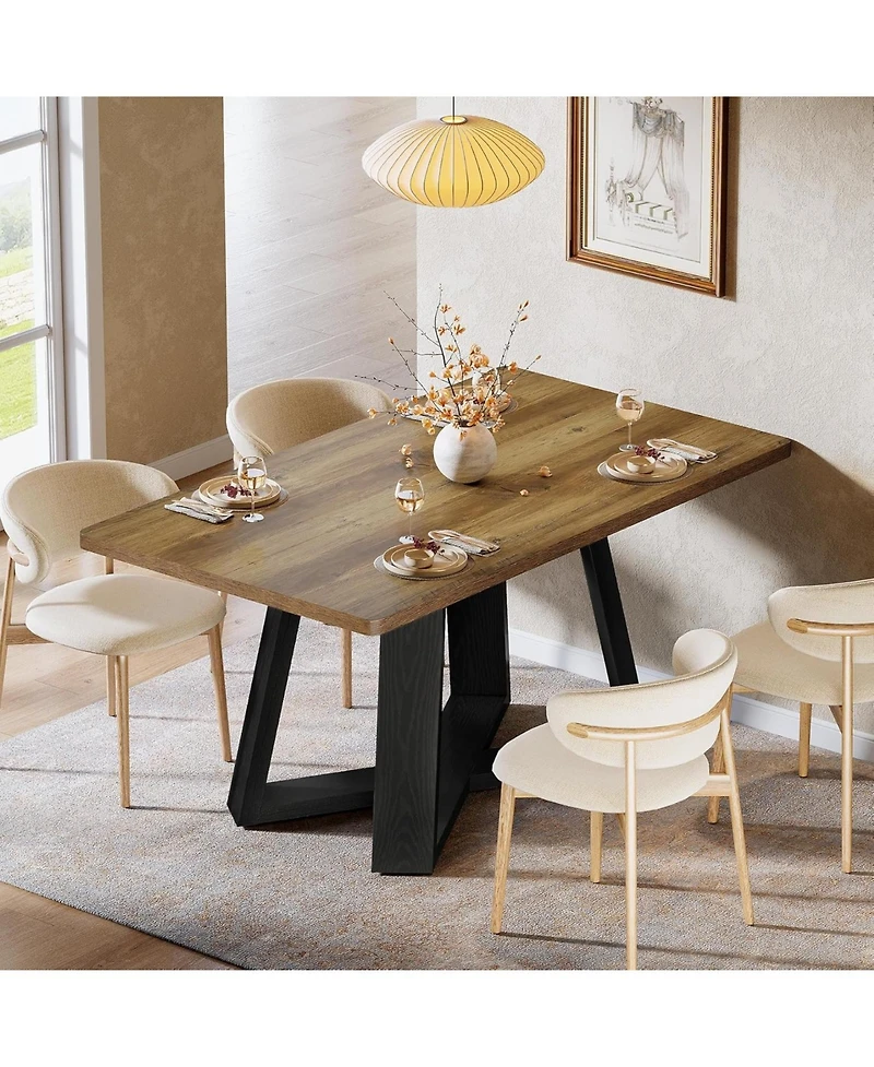 Tribesigns 47-Inch Dining Table for 4 People, Modern Kitchen Table with Wooden Legs