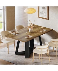 Tribesigns 47-Inch Dining Table for 4 People, Modern Kitchen Table with Wooden Legs