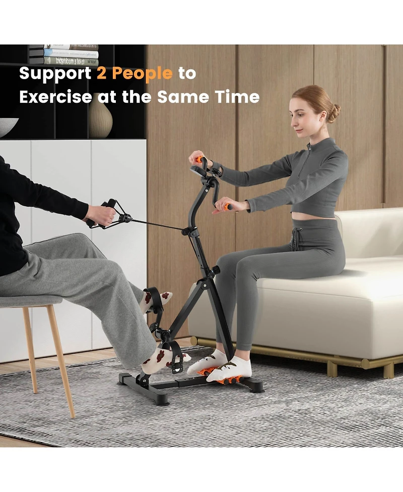 Costway Adjustable Lcd Pedal Exercise Bike with Massage Total Body Fitness Rehab Equipment