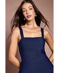 Coast Women's Bandage Square Neck Pleated Midi Dress