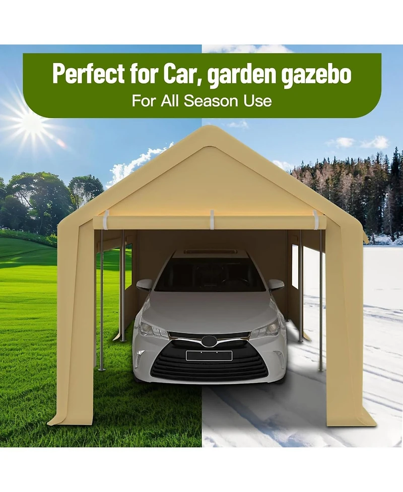 gaomon Heavy Duty Carport, Portable Garage with Roll-Up Windows,Removable Sidewalls and Doors, Outdoor Tent Garage for Car,Truck