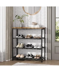 gaomon 4-Tier Shoe Rack, Wooden Top Shoe Storage Organizer for Entryway and Closet Holds 9-12 Pairs
