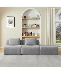 Sailvan Oversized 3 Seater Compressed Sofa with Chenille Fabric, No Assembly, Space-Saving