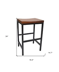 HomeRoots 24" Steel Backless Counter Height Bar Chair