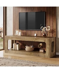 Tribesigns 63-Inch Tv Stand, Farmhouse Entertainment Center for 55/60/65/75-Inch TVs, Brown