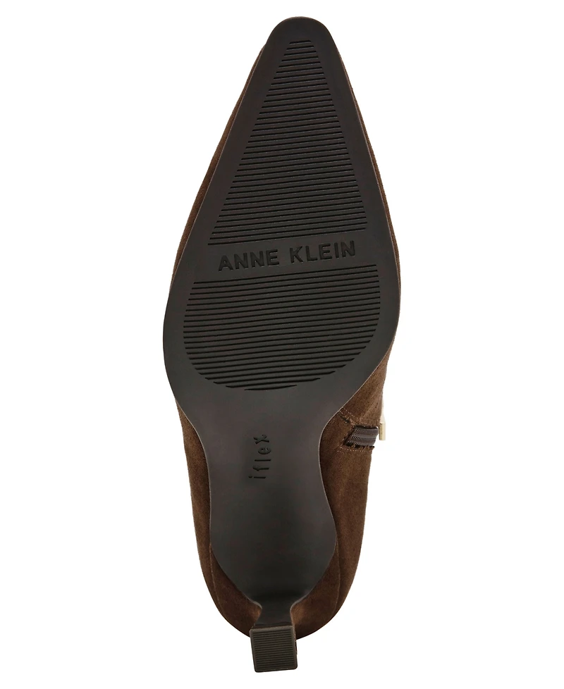 Anne Klein Women's Cosia Microsuede Pointed Toe Heeled Dress Booties