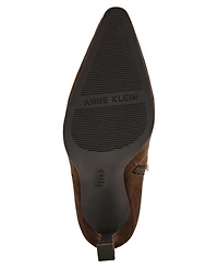 Anne Klein Women's Cosia Microsuede Pointed Toe Heeled Dress Booties