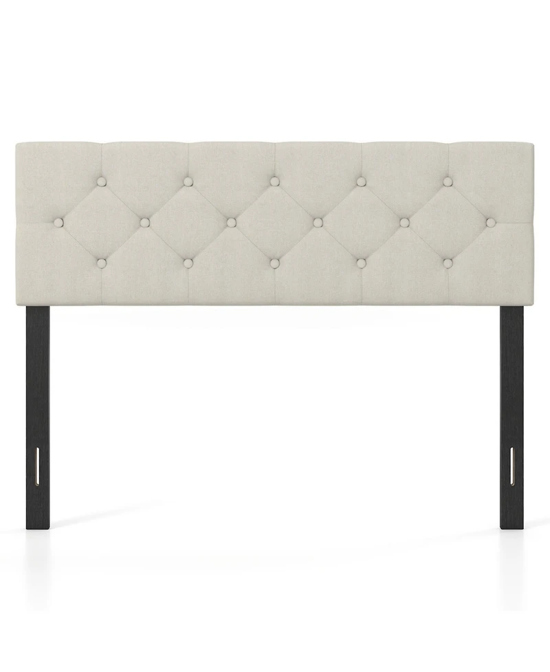 Slickblue Queen Upholstered Headboard with Tufted Linen Fabric