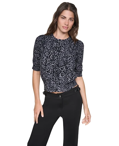 Dkny Women's Crewneck Button Placket Cardigan Sweater