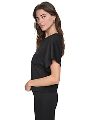 Dkny Women's Dolman-Sleeve Zip-Pocket Shirt