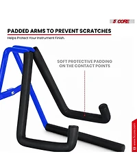 5 core Ukulele Stand A Frame Metal Body with Soft Padded Arms Support Banjo Ukuleles Mini Guitar Violin