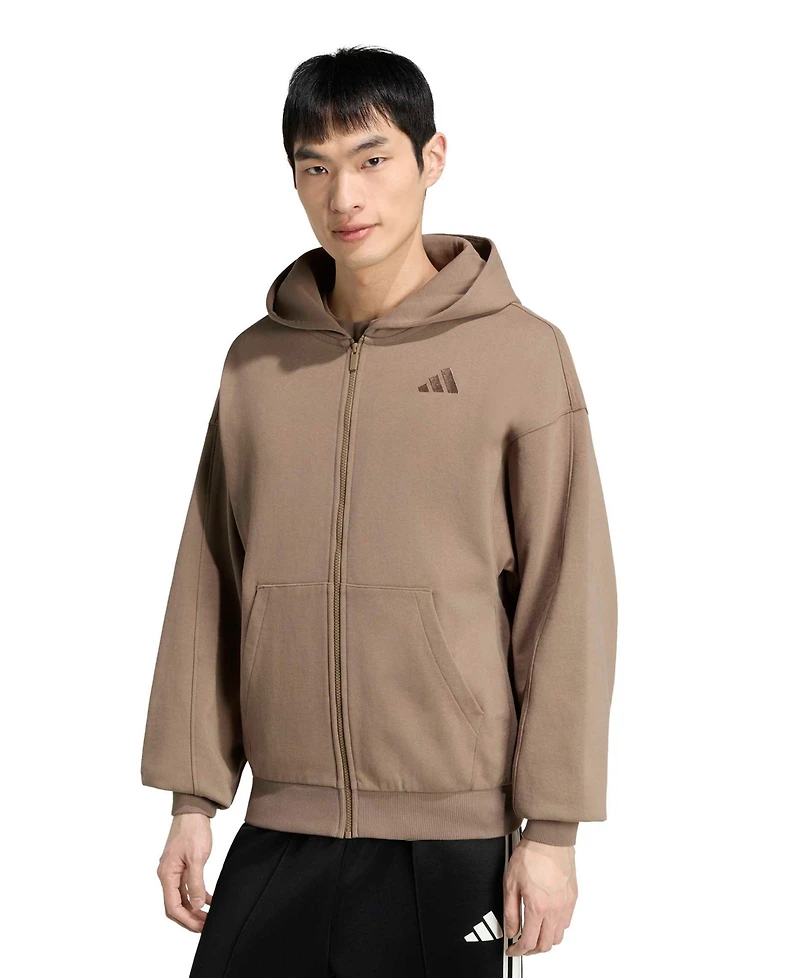 adidas Men's Kit Small Logo Full-Zip Hooded Jacket