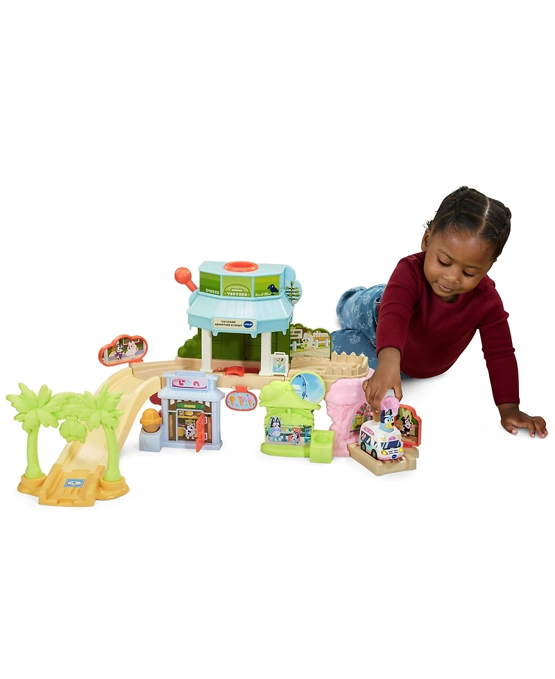 Bluey Ice Cream Adventure Playset Interactive Pretend Play Track Set with SmartPoint Sounds & Ice Cream Truck, Ages 1.5+