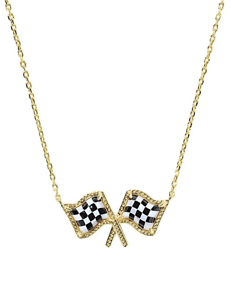 Kendra Scott 14k Gold-Plated Checkered Flag Short Pendant Necklace