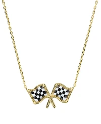 Kendra Scott 14k Gold-Plated Checkered Flag Short Pendant Necklace