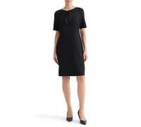 Kasper Women's Tie-Neck Short-Sleeve Sheath Dress