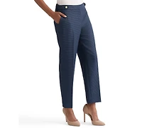 Kasper Women's Mini-Check-Print Mid-Rise Ankle Pants, Regular & Peite