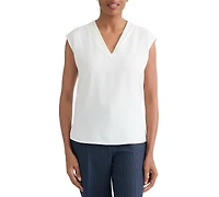 Kasper Women's Pleat-Neck Sleeveless Blouse