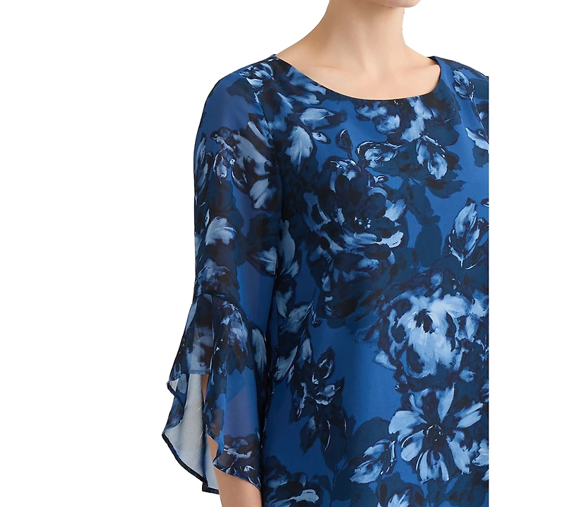 Kasper Women's Boat-Neck Ruffle-Sleeve Blouse