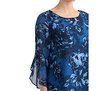 Kasper Women's Boat-Neck Ruffle-Sleeve Blouse