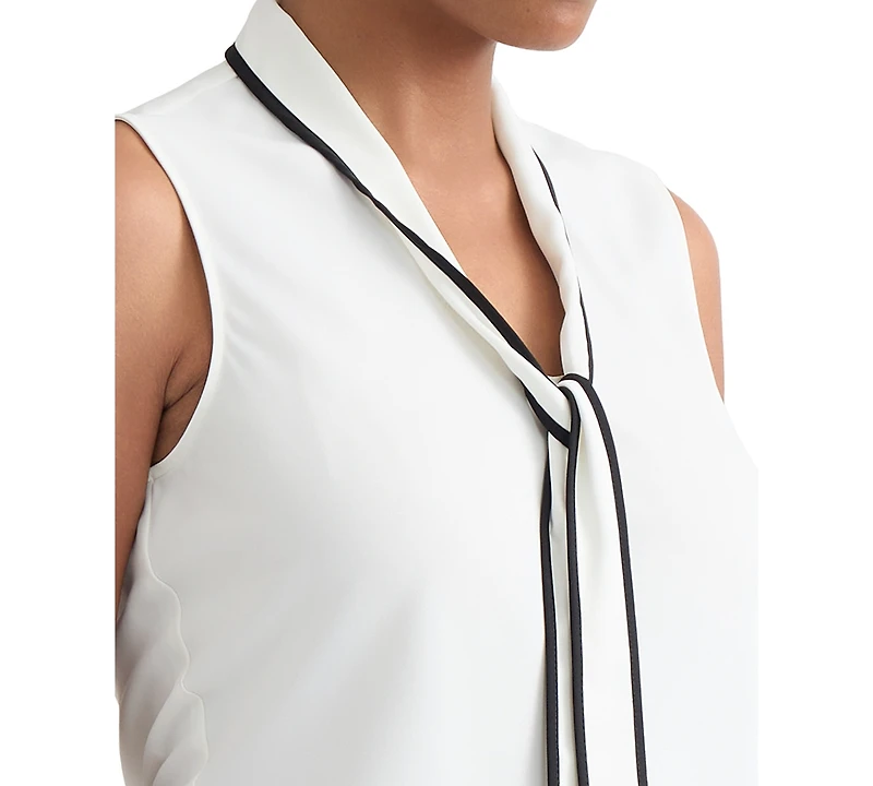 Kasper Women's Tie-Neck Sleeveless Blouse