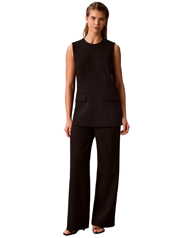 Calvin Klein Petite High-Rise Straight Pants