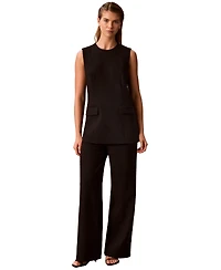 Calvin Klein Petite High-Rise Straight Pants