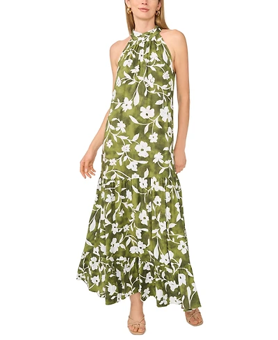 Msk Women's Floral Halter Challis Dress