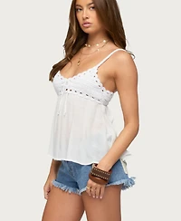 Edikted Women's Zephyr Crochet Babydoll Top