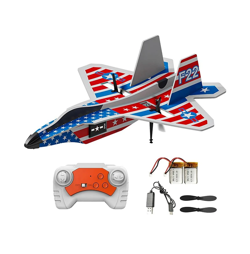 Bruce & Shark 2.4G Rc Glider Plane with Gyro, 2 Batteries & Led Lights